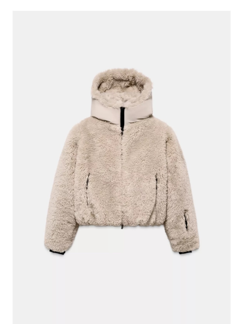 NWT SHORT FAUX FUR HOODIE RECCO® TECHNOLOGY SKI COLLECTION SIZE M
